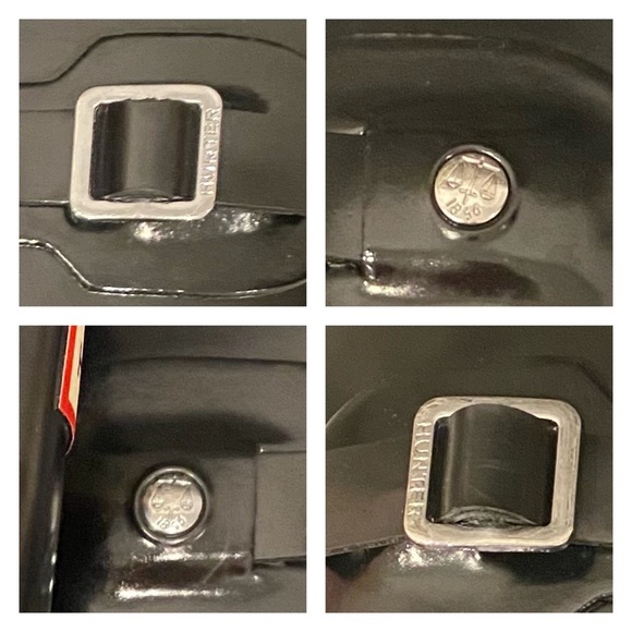 EXCELLENT Condition Kids Hunter Tall Rain Boots Black Gloss Reflective - Picture 10 of 14